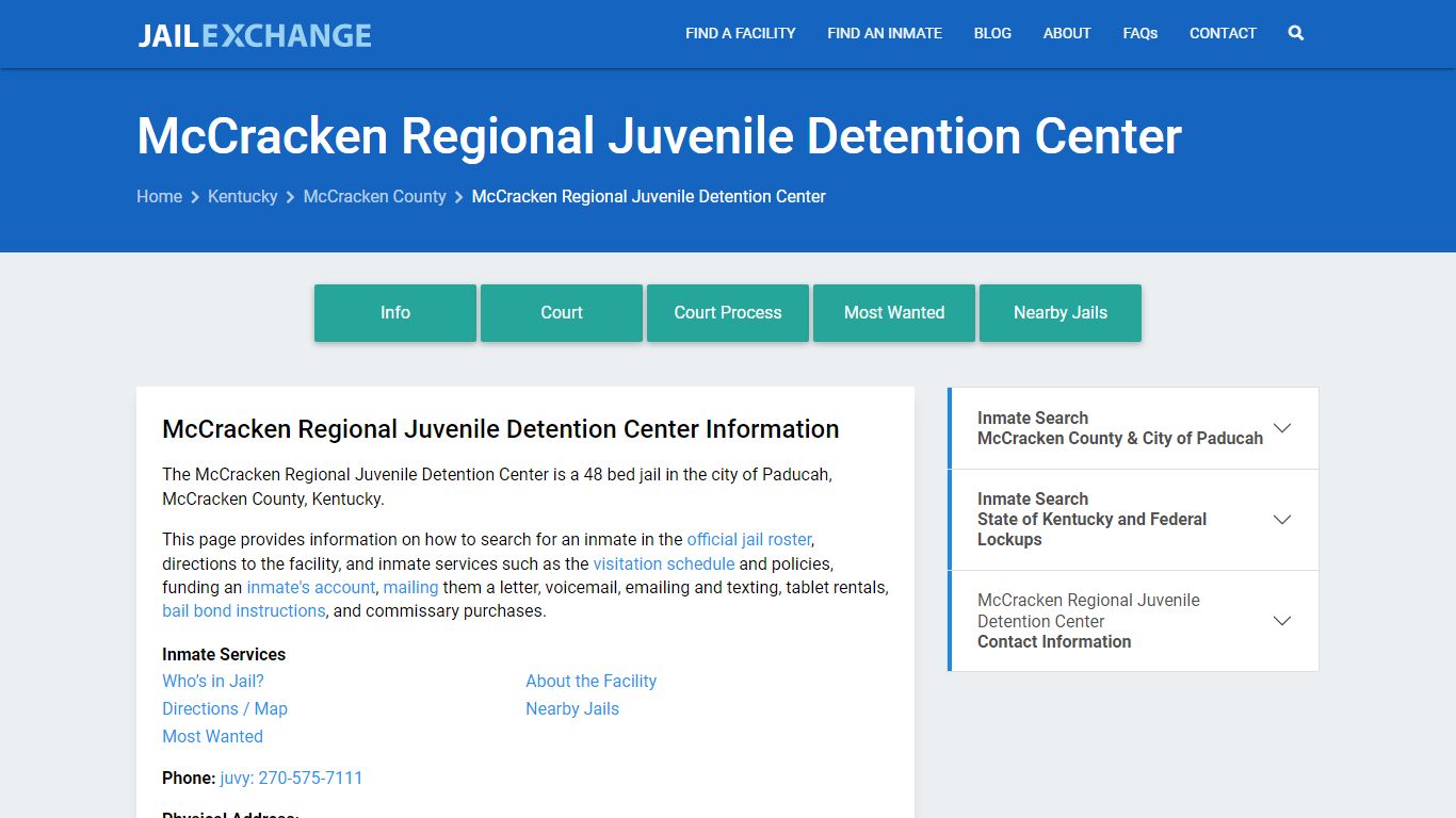 McCracken Regional Juvenile Detention Center - Jail Exchange